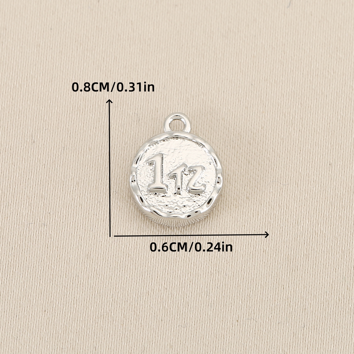 5pc Copper Inlaid Synthetic Zirconia Coin-Shaped Pendant Set